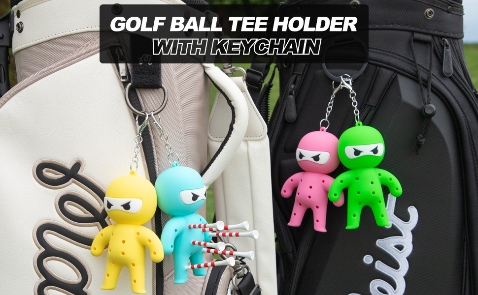 Ninja Charm attached to a golf bag